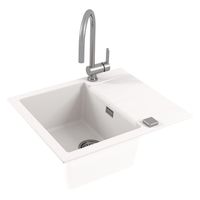 Мойка для кухни ALVEUS GRANITAL CADIT 10 ARCTIC - G11 590 X 500 1X в комплекте с сифоном 1132823, — фото 2, Кухонные мойки