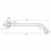 Кронштейн для верхнего душа Laparet N289048602LPT Хром — фото 2, Комплектующие для душевого оборудования