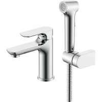 Товар: Смеситель для раковины Raglo R03.12 с гигиеническим душем Хром - фото 1 Смеситель для раковины Raglo R03.12 с гигиеническим душем Хром — фото 1, Смесители для раковины