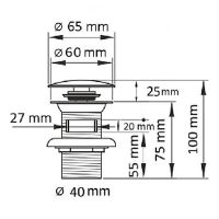 Донный клапан CeramaLux RD011 Click-Clack Золото — фото 2, Раковины и столешницы. Выпуски для умывальников