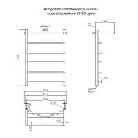 Товар: Водяной полотенцесушитель Aringa Бро 80x50 AR03030CH с полкой Хром - фото 4 Водяной полотенцесушитель Aringa Бро 80x50 AR03030CH с полкой Хром — фото 4, Водяные полотенцесушители