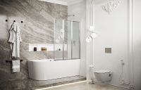 Товар: Шторка на ванну Ambassador Bath Screens 90х140 16041113 профиль Хром стекло прозрачное - фото 3 Шторка на ванну Ambassador Bath Screens 90х140 16041113 профиль Хром стекло прозрачное — фото 3, Складные шторки для ванной