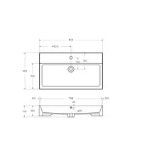 Товар: Керамическая раковина CEZARES CZR-MIL-80-LVB - фото 3 Керамическая раковина CEZARES CZR-MIL-80-LVB — фото 3, Раковины