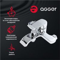 Товар: Смеситель для ванны Agger Happy A0410000 Хром - фото 2 Смеситель для ванны Agger Happy A0410000 Хром — фото 2, Смеситель для ванны
