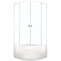 Душевой уголок Melodia della vita Segment High 90x90 MSETWSH9090MWt профиль Белый стекло матовое — фото 1, Душевые уголки четверть круга