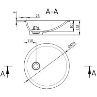 Раковина Salini Marea 42 08 1802208M Белая матовая — фото 2, Раковины встраиваемые снизу