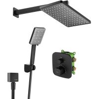 Товар: Душевая система Swedbe Platta 5565B с термостатом Черная матовая - фото 5 Душевая система Swedbe Platta 5565B с термостатом Черная матовая — фото 5, Душевые системы