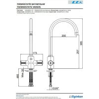 Товар: Смеситель для кухни E.C.A. Thermostatic 102108754EX с термостатом Хром - фото 2 Смеситель для кухни E.C.A. Thermostatic 102108754EX с термостатом Хром — фото 2, Смесители для кухни