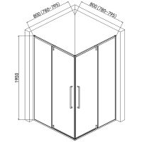 Товар: Душевой уголок AQUAme 80x80 AQM7102-2-8 профиль Черный матовый стекло прозрачное - фото 3 Душевой уголок AQUAme 80x80 AQM7102-2-8 профиль Черный матовый стекло прозрачное — фото 3, Квадратные душевые уголки