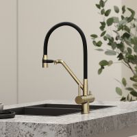 Товар: Смеситель для кухни Sancos Dora SC4003BG Золото брашированное Черный - фото 2 Смеситель для кухни Sancos Dora SC4003BG Золото брашированное Черный — фото 2, Смесители для кухни