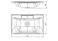 Раковина Florentina Прима 75 10.010.00750.001 Белая — фото 2, Раковины встраиваемые сверху