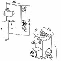 Смеситель для душа Swedbe Platta 5519 Хром — фото 5, Смеситель для душа