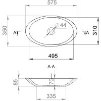 Раковина-чаша Salini Callista 57.5 102 1101102G Белая глянцевая — фото 4, Раковины накладные