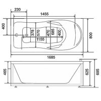 Акриловая ванна BellSan Агата 170x80 4627171531087 с гидромассажем — фото 3, Акриловые ванны
