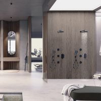 Смеситель для душа Bossini Apice Z00500.073 с термостатом Черный матовый — фото 3, Смеситель для душа