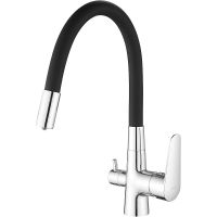 Смеситель для кухни ESKO Coral CL 03 B Хром Черный — фото 1, Смесители для кухни