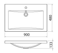Раковина Florentina Анита 90 10.150.00900.001 Белая — фото 2, Раковины встраиваемые сверху