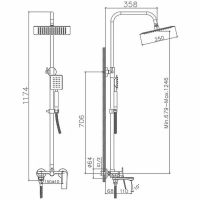 Душевая система Haiba HB24533-3 Пепельный — фото 2, Душевые системы