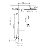 Товар: A188.117.137.087.CH Thermo Душевой комплект с термостатическим смесителем - фото 3 A188.117.137.087.CH Thermo Душевой комплект с термостатическим смесителем — фото 3, Душевые стойки