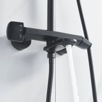 Душевая система Rose R39H R3936H Черная матовая — фото 11, Душевые стойки