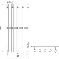 Электрический полотенцесушитель Melodia della vita Blues Electro Ferrum 100х27 П5 MTRBEF10027bk Черн — фото 2, Электрические полотенцесушители