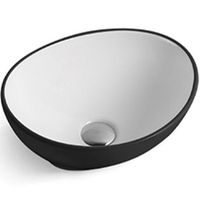 Раковина-чаша CeramaLux 40 7138BW Белая Черная — фото 1, Раковины