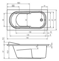 Товар: Акриловая ванна Riho Columbia 140x70 B004001005 (BA0500500000000) без гидромассажа - фото 4 Акриловая ванна Riho Columbia 140x70 B004001005 (BA0500500000000) без гидромассажа — фото 4, Ванны