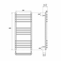 Водяной полотенцесушитель Point Омега PN90158S П12 500x800 Хром — фото 2, Водяные полотенцесушители