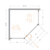 Товар: Душевой уголок CEZARES ECO-O-P-1-100-C-Cr - фото 3 Душевой уголок CEZARES ECO-O-P-1-100-C-Cr — фото 3, Душевые уголки трапеция