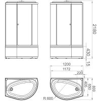 Душевая кабина Melodia della vita Classica 120x80 L MB01014 без гидромассажа — фото 3, Душевые кабины