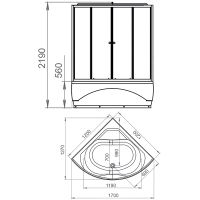 Душевая кабина Melodia della vita Hard Rock 120x120 MB03001 с гидромассажем — фото 2, Душевые кабины