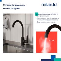 Смеситель для кухни Milardo Poli POLBLJ0M05 Черный матовый — фото 2, Смесители для кухни