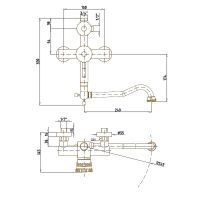Душевая система Bronze de Luxe Windsor 10120DDF Бронза — фото 2, Душевые стойки
