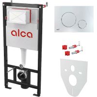 Инсталляция Alcaplast AM101/1120-4:1 RU M671-0001 для унитаза с клавишей смыва Хром глянцевый — фото 1, Инсталляции для унитазов