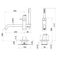 Смеситель для ванны Cisal Xion XI004204D1 Нержавеющая сталь — фото 2, Для душа и ванны