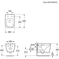 Унитаз Ambassador Royal 263K19002RS подвесной с сиденьем Микролифт — фото 9, Подвесные унитазы