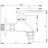 Товар: Кран для одного типа воды Haiba HB522 Хром - фото 2 Кран для одного типа воды Haiba HB522 Хром — фото 2, Краны