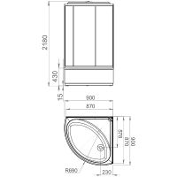 Душевая кабина Melodia della vita Jive 90x90 MB02004 без гидромассажа — фото 4, Душевые кабины