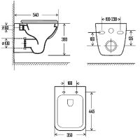 Унитаз AQUAme AQM2007 подвесной Белый глянец с сиденьем Микролифт — фото 2, Подвесные унитазы