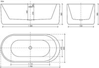 Акриловая ванна Sancos Fiori 170x80 FB04 без гидромассажа — фото 3, Акриловые ванны