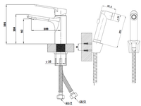 Смеситель для раковины ESKO Singapore Black SB 27H с гигиеническим душем Черный матовый — фото 3, Смесители для раковины