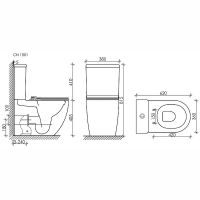 Унитаз компакт Ceramicanova Mia Rimless CN1801-B без бачка и с сиденьем Микролифт — фото 9, Напольные унитазы