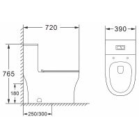 Унитаз моноблок Azario Sinto AZ-1098 с бачком и сиденьем Микролифт — фото 2, Напольные унитазы