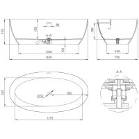 Ванна из искусственного камня Salini Alda Nuova 160х70 101924M Белая матовая — фото 11, Ванны из искусственного камня