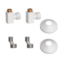 Комплект подключения для полотенцесушителя Point PN00012W 3/4"х1/2" г/ш (квадрат), белый — фото 1, Комплектующие для полотенцесушителей