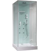 Душевая кабина Orans 90x100 86120s0 с баней профиль Белый задние стенки Белые — фото 1, Душевые кабины