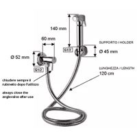 Гигиенический душ с запорным вентилем Remer 332REL Хром — фото 2, Гигиенические души