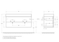 База под раковину подвесная CEZARES MOLVENO 46-120-2C-SO-2-BG — фото 2, Тумбы под раковину