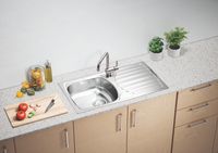 Мойка для кухни BASIC 170 NAT-90 NEW 780X435 в комплекте с сифоном 1130550, — фото 1, Кухонные мойки