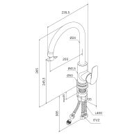 Смеситель для кухни Milardo Rora RORBLFJM05 Черный матовый — фото 5, Смесители для кухни